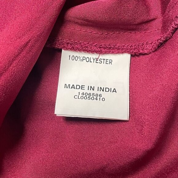 eShakti Purple and Dark Fuchsia Ombré Star Print Georgette Ruffle Midi Dress - Picture 10 of 10